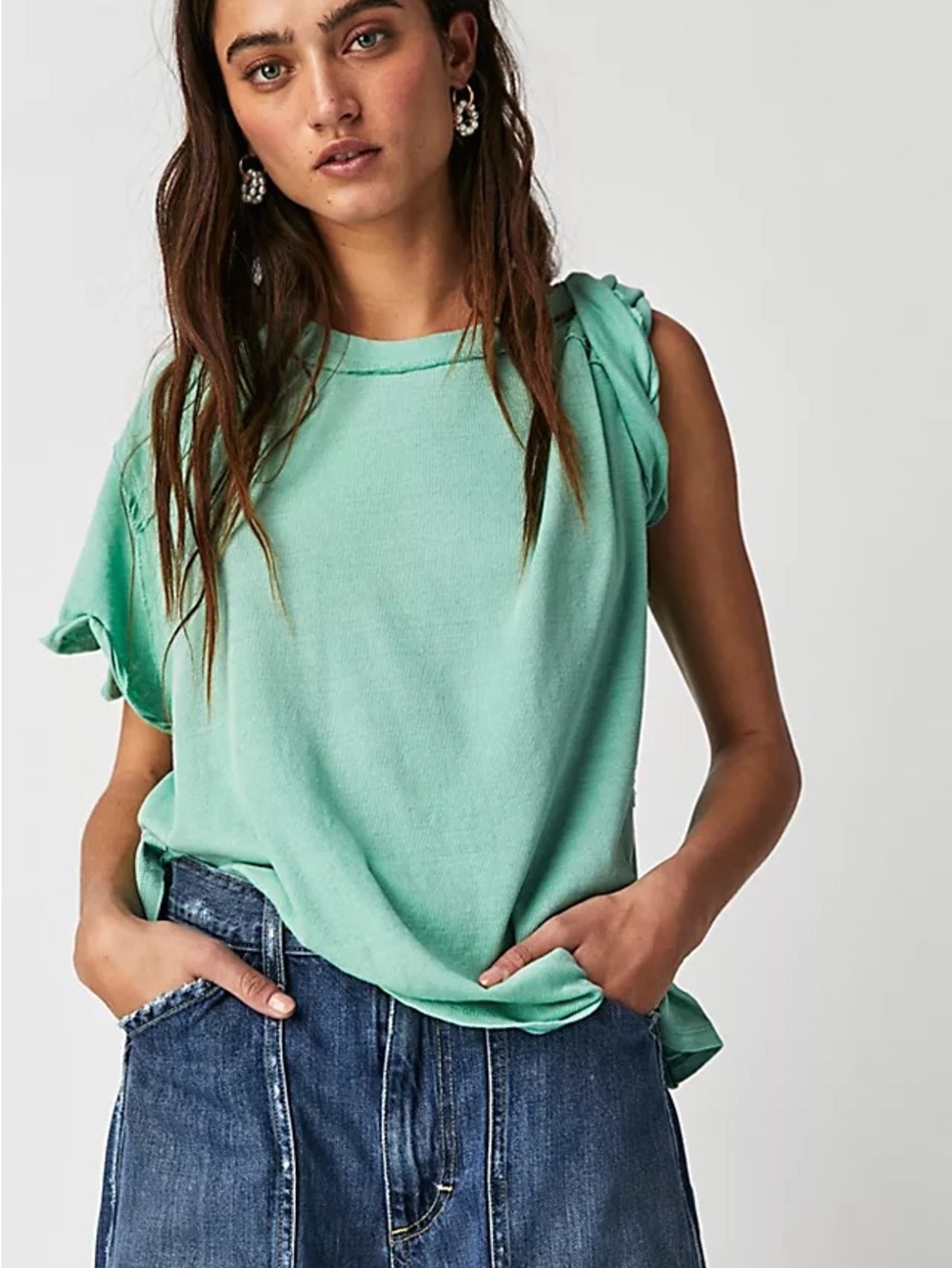 We The Free FP Linen Blend BF Tee